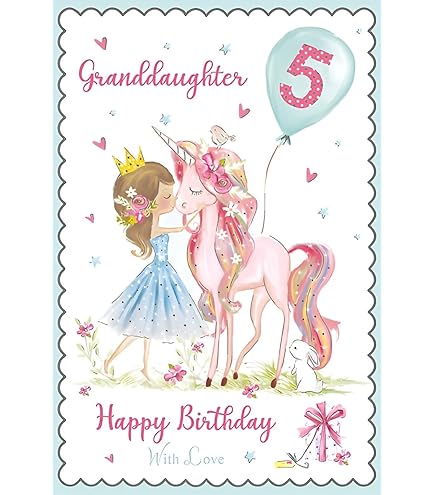 Juvenile Birthday Card Age 5 Granddaughter - 9 X 6 Inches - View #4