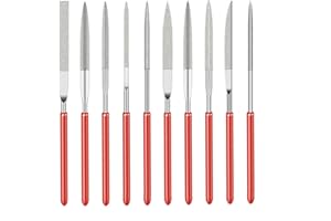 FAST-FX 10pcs Needle File Set (3x140mm),Diamond Needle File Set,Mini Modelling Files,Diamond Files,Diamond Files Mini Needle Set for Metal Plastic Glass Wood Jewelry Rough Carving