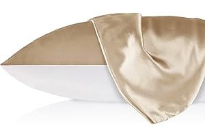 ‎LILYSILK LILYSILK 19 Momme Seidenkissenbezug 100% Maulbeerseide Uniseite aus Baumwolle mit Reißverschluss Haar- und Hautpflege Seidenbezug für Kopfkissen 1 Stück(Graubraun,40×80cm)