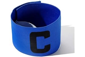 PULABO Kinbelle Football Bandes De Joueur Réglables Autocollant Élastique C Marque De Football Capitaine Brassard Bleu Pratique Et Pratique Ça marche