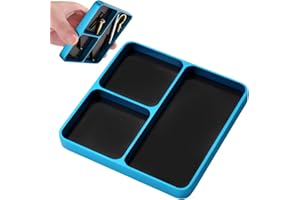 LYREH Magnetic Parts Tray, Magnetic Electronic Repair Screws and Parts Organizer Magnet Tool Tray Holder Ideal Screws Sockets Bolts Pins Small Parts Organization Supply(Sky Blue)