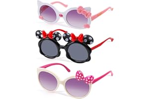 Hifot 3 Pezzi2 Pezzi Occhiali da Sole per Bambini Bambino,forma di Cuore Gatto Occhiali Sole Anti-UV Ultravioletti per Bicchieri da Festa per Bambino età 3-12