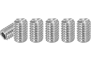 PATIKIL 100 Pcs Hex Socket Grub Screw, M3x5mm Flat Point Grub Bolt 304 Stainless Steel Head Socket Set Screws for Door Handles Light Fixture Repair