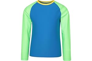 Mountain Warehouse Kids Rash Vest - UV Protection Rash Guard, Long Sleeves Childrens Rash Shirt, Flat Seams, Quick Drying, Stretch Fabric - Ideal for Swimming,