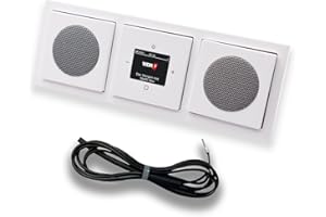 EBROM'S BJ SETS Busch-Jaeger (Original) DAB + Flush-Mounted Radio UPRadio 8215U-101 (8215U-101) Complete Set Future Linear Studio White + 2x Speakers in Triple Frame 1723-184K + 0.9 m EBROM Throwing Antenna for