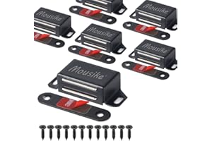 Mousike Magnete per Armadietto 15KG in Acciaio Inox Serratura Magnetica per Porta Armadio da Cucina Armadio Armadio Serratura per Cassetto Porta dell'Armadio (Confezione da 6)