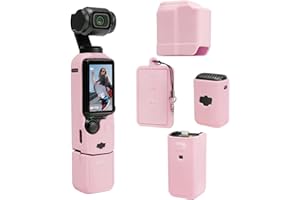 TYUANDOUER pocket 3 Case, Soft Silicone Protective Cover for DJI Osmo Pocket 3 Creator Combo, Lightweight Screen Protector Grip Accessories - Pink