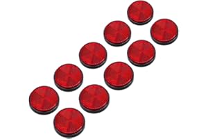 AOHEWEI 10 Pack Round Reflectors Self Adhesive Circular Reflectors Stick-on Rear Safety Reflective Reflectors for Caravan Truck Trailer Boat Motorcycle Tractor Fence Gate Posts