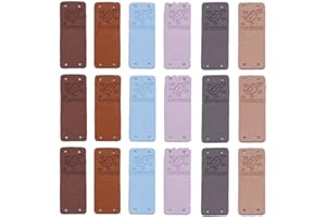 Guoguonb 30 Pieces Handmade Leather Labels Tags Rectangular Sewing Cloth Labels Label Sewing with 4 Holes Bird Pattern Label for Sewing Button DIY Crafting Scrapbooking Clothing Accessories，5x2cm