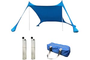 PENLIMLY da Mare Spiaggia Portatile 1-3 Personas, Parasole Protezione UPF50+, da Spiaggia Tents con Ancoraggio a Sabbia, Pali e Borsa da Trasporto, da Sole per Spiaggia Campeggio Picnic