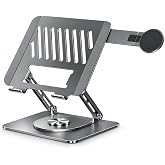 McStorey 2'si 1 Arada Laptop Standı, Karbon &Ccedil;elik 360&deg; D&ouml;ner Y&uuml;kseklik Ayarlı, Gizlenebilir MagSafe Uyumlu Telefon Tutuculu N