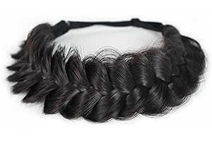 TOECWEGR Extensions Haarband Haarreifen Zopf Geflochten Classic Chunky Wide Plaited Wedding Fluffy Braids Wig Women Girl Beauty Accessory (B-Typ6)