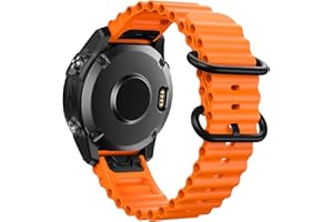 NotoCity Cinturino per Garmin Fenix 5/ Fenix 6/Fenix 7, 22mm Quick Fit Ocean Wave Suave Reperción Cinturino per Fenix 5 Plus/Fenix 6 Pro/Forerunner 935/945/955/Instinct/Instinct 2/2 Solar