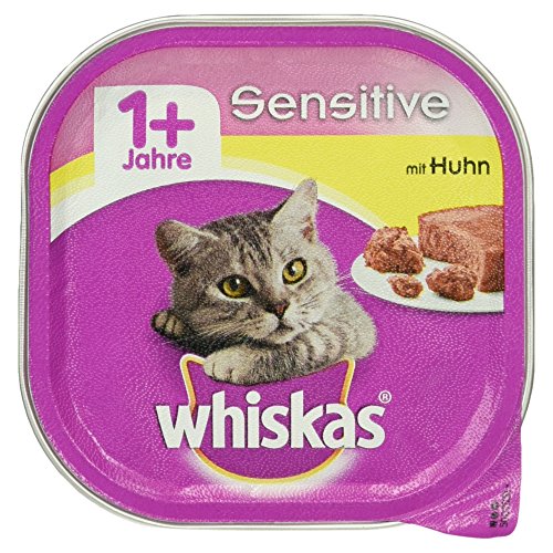 Preisvergleich Produktbild Whiskas Schale 1+ Sensitive mit Huhn, 100 g