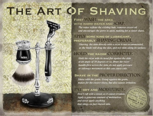 CambSigns Original Metal Sign Co. - Placa metálica para la pared (70 x 50 cm), diseño con utensilios de afeitado y texto en inglés