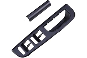 Swsdee Embellecedor de Manija de Puerta Delantera Izquierda, Interior de Manija de Puerta del Lado del Conductor Compatible con Jetta Bora Golf 4 Mk4, Panel de Apoyabrazos de Interruptor (negro)