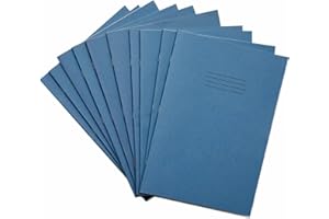 Rhino A4 Exercise Books, 32 Page / 15mm Lined with Blank Alternate Pages Notebook, 10 Pack, Office & School Stationery Supplies, Light Blue