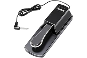Rayzm Pedal de sustain universal para piano digital y teclado electrónico, Pedal antideslizante con interruptor de polaridad, Cable de 1,4 m