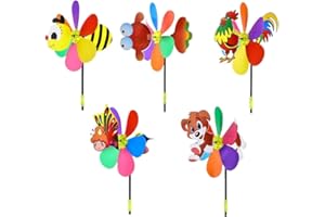 MDYBF 5 PièCes SéRies Moulins à Vent Coloré Vent Spinner 3D Animal Moulinet Ornement de Jardin pour Cour ExtéRieure Pelouse Patio DéCor et FêTe