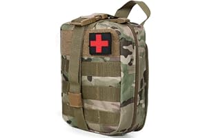 NuCamper Bolsa táctica médica Molle, bolsas de primeros auxilios EMT Rip Away Bolsa médica de utilidad IFAK para actividades al aire libre Suministros médicos
