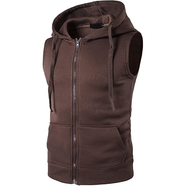 Gilet Felpa Con Cappuccio E Zip Uomo ZYHMD - Felpa Smanicata Con Tasche, Casual, Giacca Leggera Per Lavoro O Tempo Libero