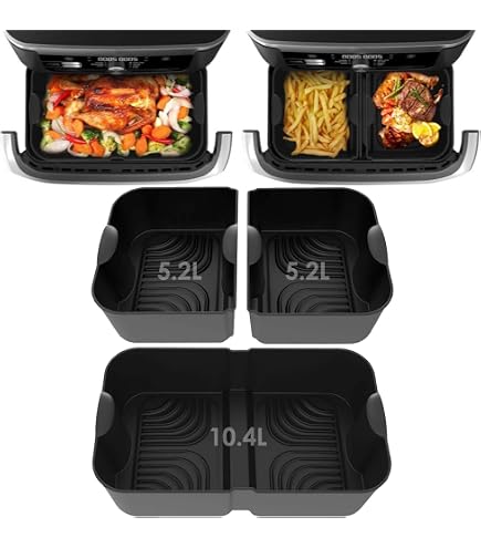 Grille Anti-éclaboussures Pour Air Fryer Ninja AF500EU 10,4 L - En Silicone Et Acier - Facile à Nettoyer