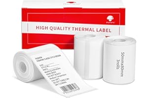 M110 Label Maker Paper 5080-1003 Rollos de etiquetas para impresora Goknu M110/M120/M220/M221, de 50x80mm (1.97"x3.15"), autoadhesivas y de papel térmico directo,