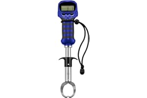 Piscifun Fish Lip Gripper with Digital Scale Waterproof Lip Grip with Electronic Digital Scale Fish Grabber Stainless Steel Clip Fish (Blue)