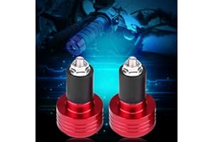 MAJATOU Aluminum Handle Bar Ends, Handlebar End Plugs, Pair of 22mm Universal Aluminum Motorcycle Grip Handlebar Ends Weight Balance Plug Universal (Red)