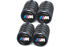 OLFJJILEDFA BMW M Alloy Tyre Valve Caps, Compatible with BMW M Series & X Models, Leak-Proof Dust Caps for Car Tyres, 4PCS