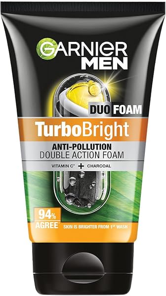 Garnier Men, Face Wash, Brightening & Anti-Pollution, TurboBright Double…