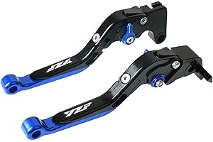 ZHUOWU CNC Kupplung- & Bremshebelsets Klappbar Ausziehbar Für YZF R1 2004-2014 YZF R6 2005-2016 Blau