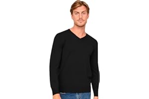 DOUBLE M Jersey Hombre Cuello Pico, Suéter para Hombre, Básico, Tallas S,M,L,XL,XXL, para Todos los Días