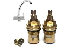 TAP MAGICIAN Franke Zurich Athena Compatible pre 2013 Version 1212R SP1212 3984R Tap Valve Cartridges Replacement Pair Supplied with Solid Brass Screws