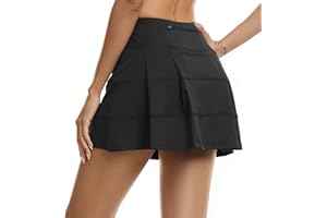 Timuspo Damen Hosenrock Kurz Plissee Hohe Taille Tennisröcke Activewear Skorts mit Taschen Perfekt für Sommersport, Wandern, Radfahren
