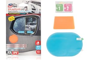CARALL Kit Pellicola Antipioggia Per Specchietto Retrovisore Auto, Misura 15X10cm, Pellicola Specchietti Antipioggia, 2 Pezzi Per 2 Specchietti