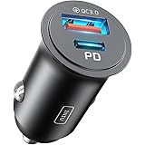 INIU Carica Batteria per Auto, 60W Total Presa Accendisigari USB C PD & QC 3.0 Fast Charging Caricabatterie, Caricatore Auto 