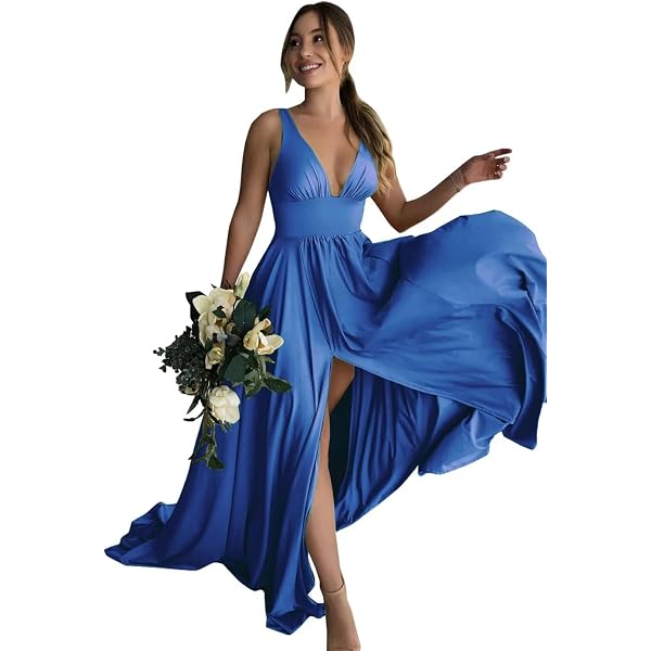 Robe Longue Femme - Sexy - Sans Manches - Col en V - Soirée - Coupe