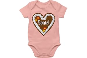 Shirtracer - Baby Bodysuit Boy Girl - Compatible with Oktoberfest Outfit - Gingerbread Heart Spatzl