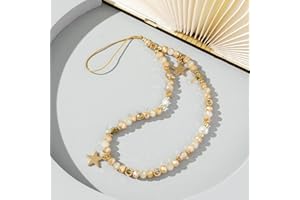 PTNKUIIY Böhmische Anti-Verlorene Handy Lanyard,Bunte Perle Telefon Lanyard Handykette Handschlaufe Universale Telefonkette Handy Charm Handyhülle Anhänger Dekoration Zubehör Handyanhänger für Damen,Gold