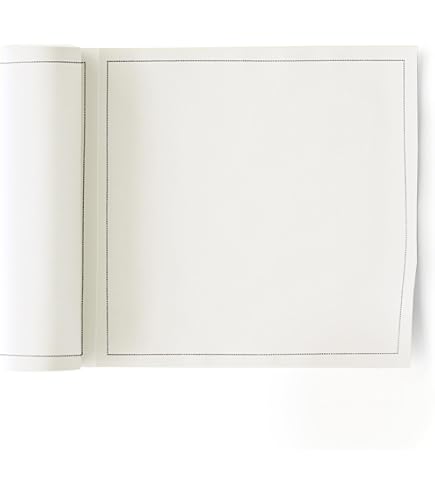 Tovaglioli Di Stoffa 12x12cm Cotone Ecru - Rotolo Da 100 Pezzi Riutilizzabili Per Eventi - Foto 9