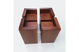 ZHUOZ1T 4 Pack Pine Furniture Height Raisers,Natural Solid Wood Risers,Elephant Feet Raiser Lifter Legs Bed Elevators for Underbed Storage,for Sofas, Desks,Crib,Heavy Duty Wooden Bed Lifts (10 * 10 * 8cm)
