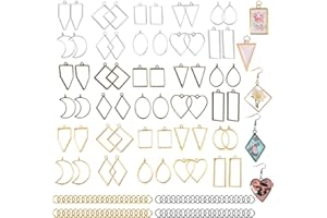 AIFUDA 60 biselli per creare gioielli in resina, ciondolo con cornice vuota, kit di resina epossidica, biselli aperti per fusione di resina, collane, orecchini, forniture per la creazione di gioielli