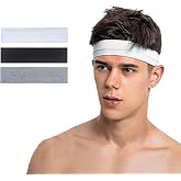 Sports Headband 3-Piece Athlete Men's Headband Headband Tennis Sweatband Fitness Headbands Yoga Crossfit Cycling Running Live Id