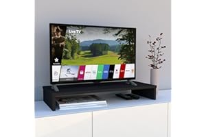 Henor Soporte TV Elevador Pantalla de Madera 85x35x12 cm Soporta 50 Kg. Grafito