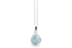 Züssi Larimar Edelstein-Anhänger Deep-Ocean - 925er Sterling Silber Öse - Hochwertiger Edelstein-Schmuck - Ketten-Anhänger für Halskette