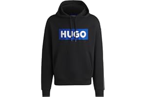 HUGO Herren Nalves Regular-Fit Hoodie aus Baumwoll-Terry mit Logo-Print