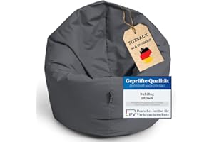 ‎BUBIBAG BuBiBag Sitzsack für Kinder und Jugendliche - Indoor Outdoor Bodenkissen, Sitzkissen oder als Gaming Sitzsack, geliefert mit Füllung (100 cm Durchmesser, anthrazit)
