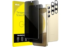 JETech Prywatność Ochraniacz Ekranu dla Samsung Galaxy S24 5G 6,2 Cala z Osłona Obiektywu Aparatu, Antyszpieg Szkło Hartowane Film, ID Papilarnych Kompatybilny, HD Przejaśniać, 2 Sztuki Każdy