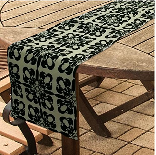 SKTCHED Merry Vibes Off-White Polycotton Table Runner | 12 X 48 Inches